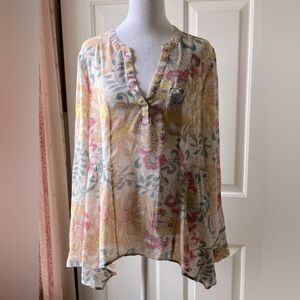 Maeve Laiken Muted Pastel Hanley Top Floral/Multicolor Size 12